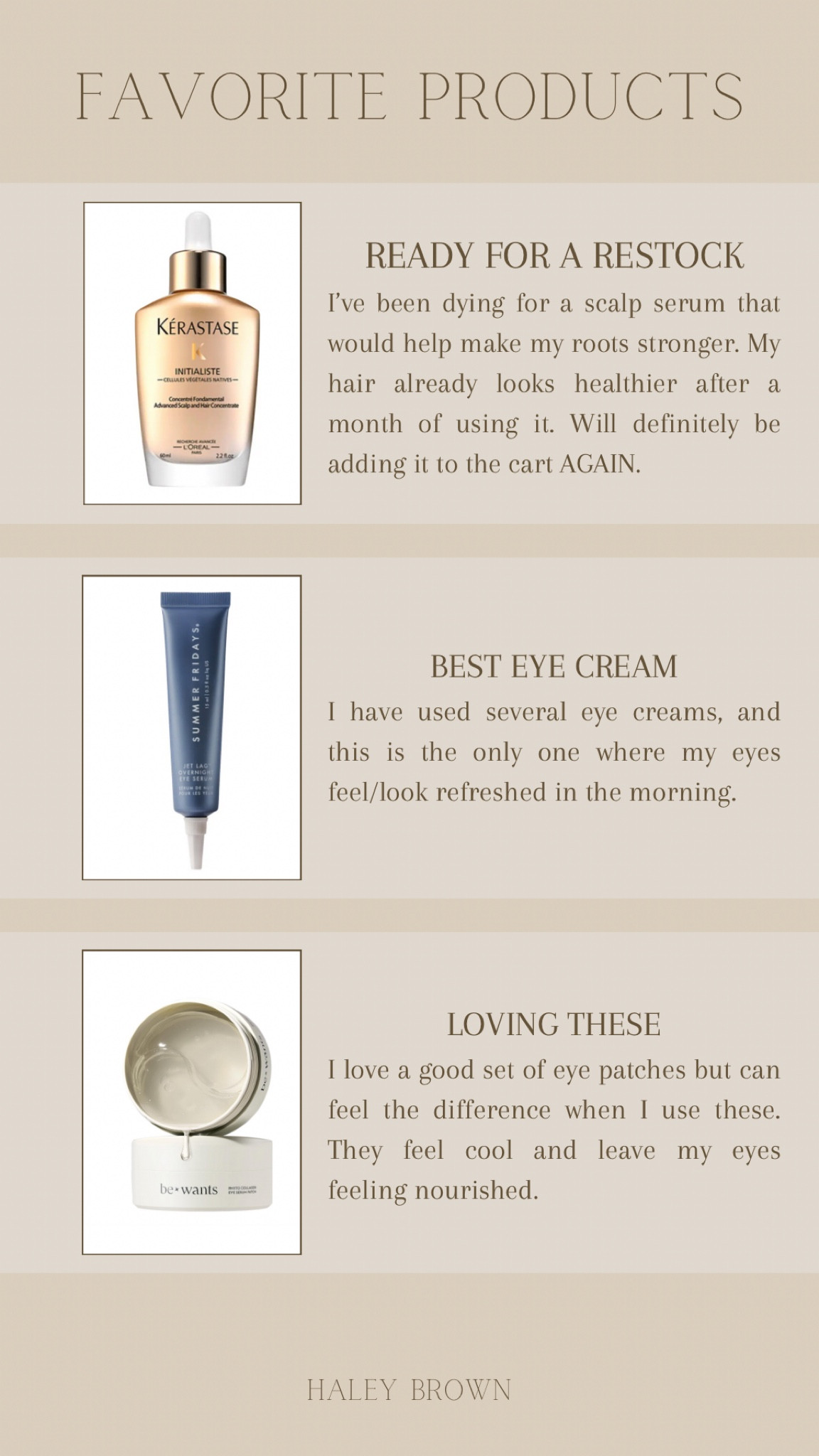 Favorite hair products, hair serum, Kerastase hair serum, eye cream, summer Fridays, eye patches, collagen eye patches, hair care, eye care, self care, hair cream, styling cream, hair protector, blowout spray, styling comb, teasing brush 

#LTKBeauty #LTKSaleAlert #LTKTravel