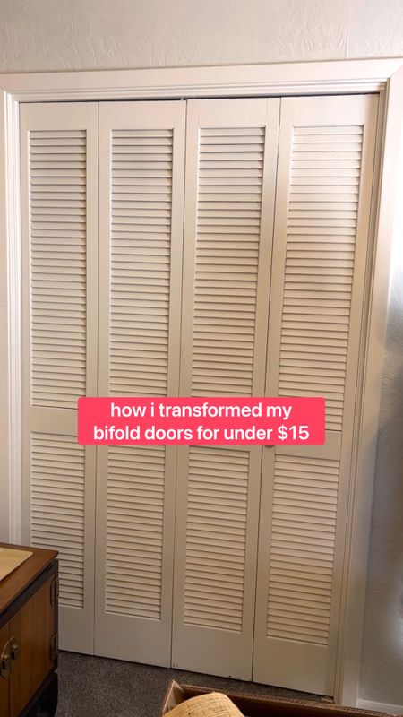 STEP BY STEP

What do you think of this DIY bifold door transformation?! I love the way they came out, especially for the little amount of money I was able to do it for. And yes - you can see through the closet doors. Not ideal - but it's not like the ReStore had options for caning! I still can't believe I was even able to find any, let alone for $7. Anyways... here's how I did it! 

+ Removed doors and scuff sanded with 120 grit 
+ Used a circular saw (can even use a jig saw or hand saw) to cut the slats of the bifold door in half
+ Manually removed all of the slats which was actually really easy + fast! This left me with just a frame for doors. 
+ Painted using Sherwin Williams in Urban Bronze - left over paint from my slat wall project!
+ I found solid wood trim at the ReStore for $1 per 8 foot piece. I cut the trim to size using my circular saw
+ I applied wood glue onto the back of the wood trim and placed it inside of the frames to hide the holes where the slats were. You can also use a brad nailer to reinforce! I was going to just put in wood filler, but I quickly realized how much wood filler that would require and the cost of it... so that option was a no from me! 
+ Cut the cane to size, then soaked in warm bath water for a few hours. This allowed the cane to be more pliable & easier to work with. I was lucky to find a massive roll of this open box cane about 4ish months ago at my local ReStore for $7! A find of a lifetime. If you can't find a deal like this and don't want to shell out the $$ for regular cane, you can use fabric! 
+ I used an upholstery stapler (you can also use a crown stapler) to attach the cane to the backs of the doors 
+ I then flipped the doors back over, painted the trim in Urban Bronze, then painted the cane in Ash by Fusion Mineral Paint to add subtle contrast
+ The hardest part of this project was honestly putting the doors back on the hinges and getting them to open/close correctly! 

Let me know what you think! Would you try this on your bifold doors?!?! 

 #competition #LTKDIY 

#LTKFind #LTKunder50 #LTKhome