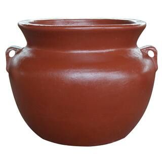 21 in. Red Smooth Handle Clay Pot RCT-311-R - The Home Depot | The Home Depot