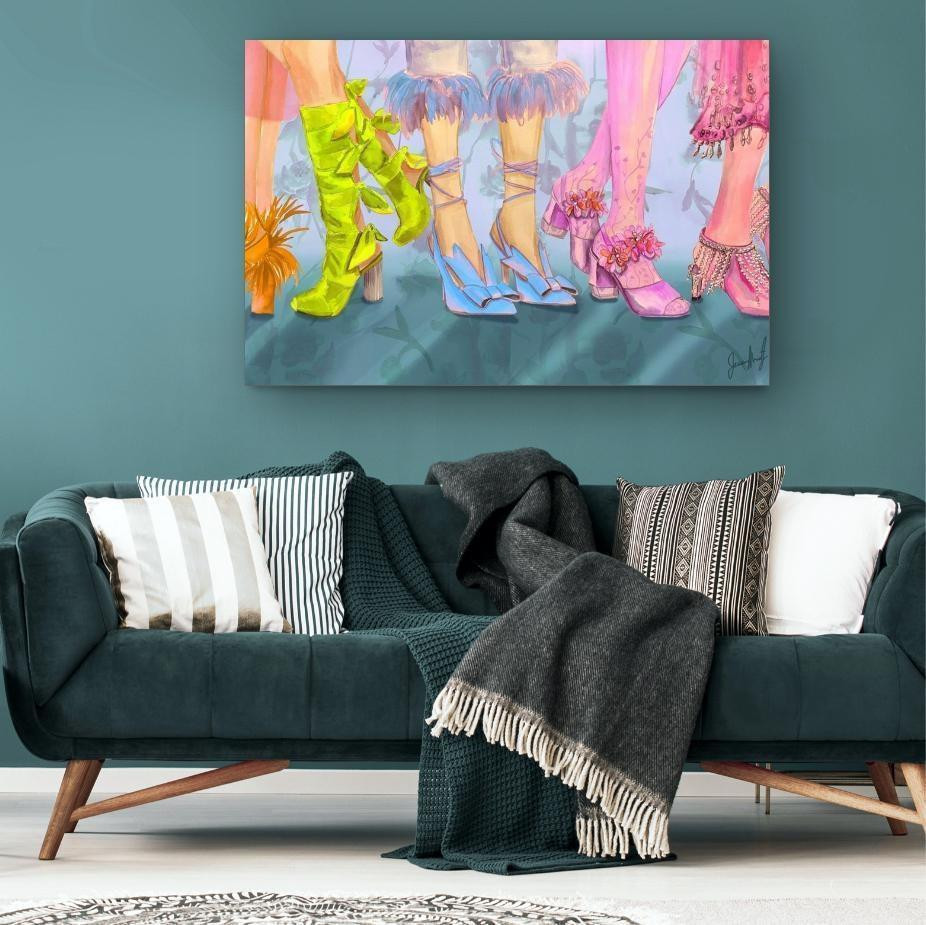 Rainbow Shoe Lineup Wall Art | ArtSugar