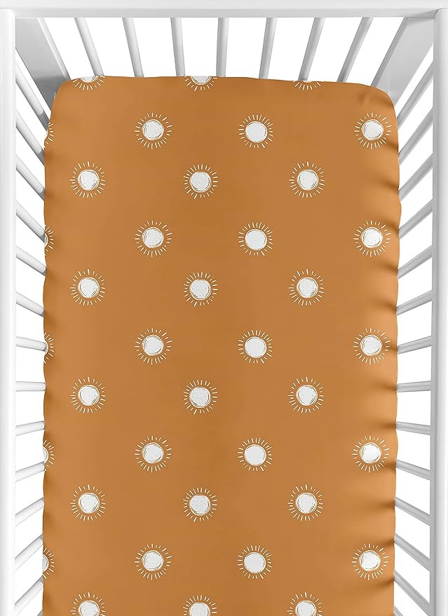 Sweet Jojo Designs Pumpkin Boho Sun Boy or Girl Fitted Crib Sheet Baby or Toddler Bed Nursery - O... | Amazon (US)
