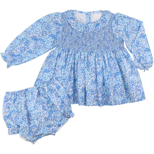 Blue Liberty Smocked Diaper Set | Cecil and Lou