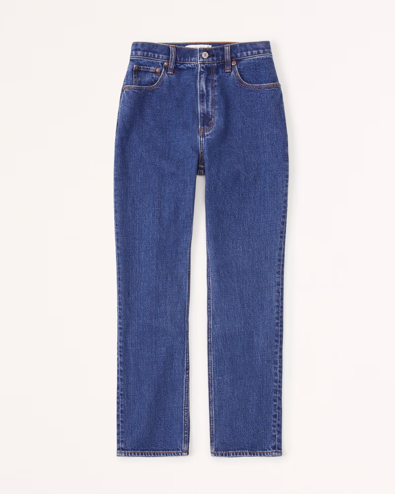 Curve Love Ultra High Rise Ankle Straight Jean | Abercrombie & Fitch (US)