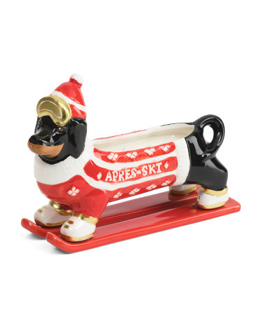 Ceramic Apres Ski Dachshund Candles | Marshalls