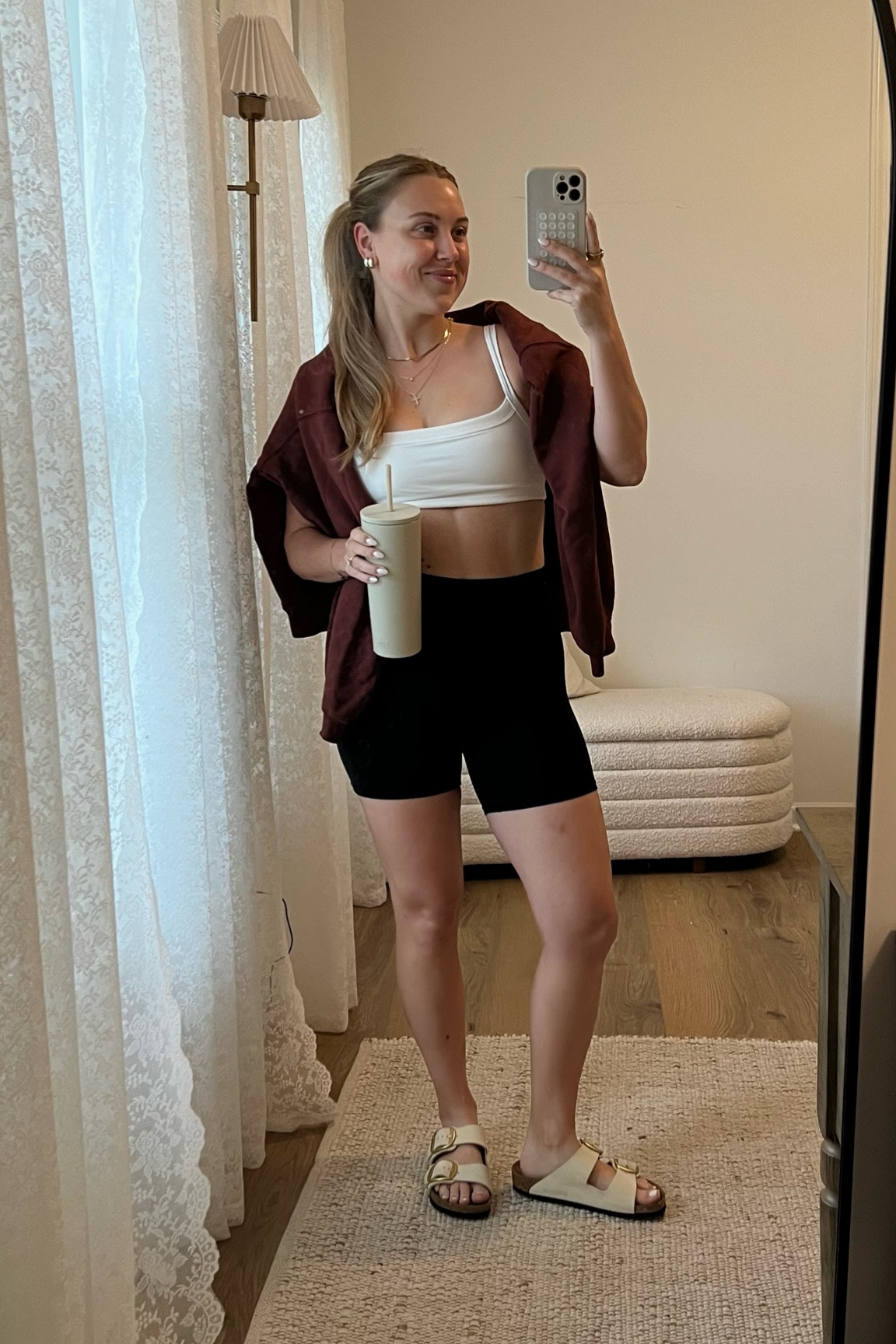 Wearing size small in the bra and biker shorts. 

#LTKFindsUnder100 #LTKActive #LTKFitness