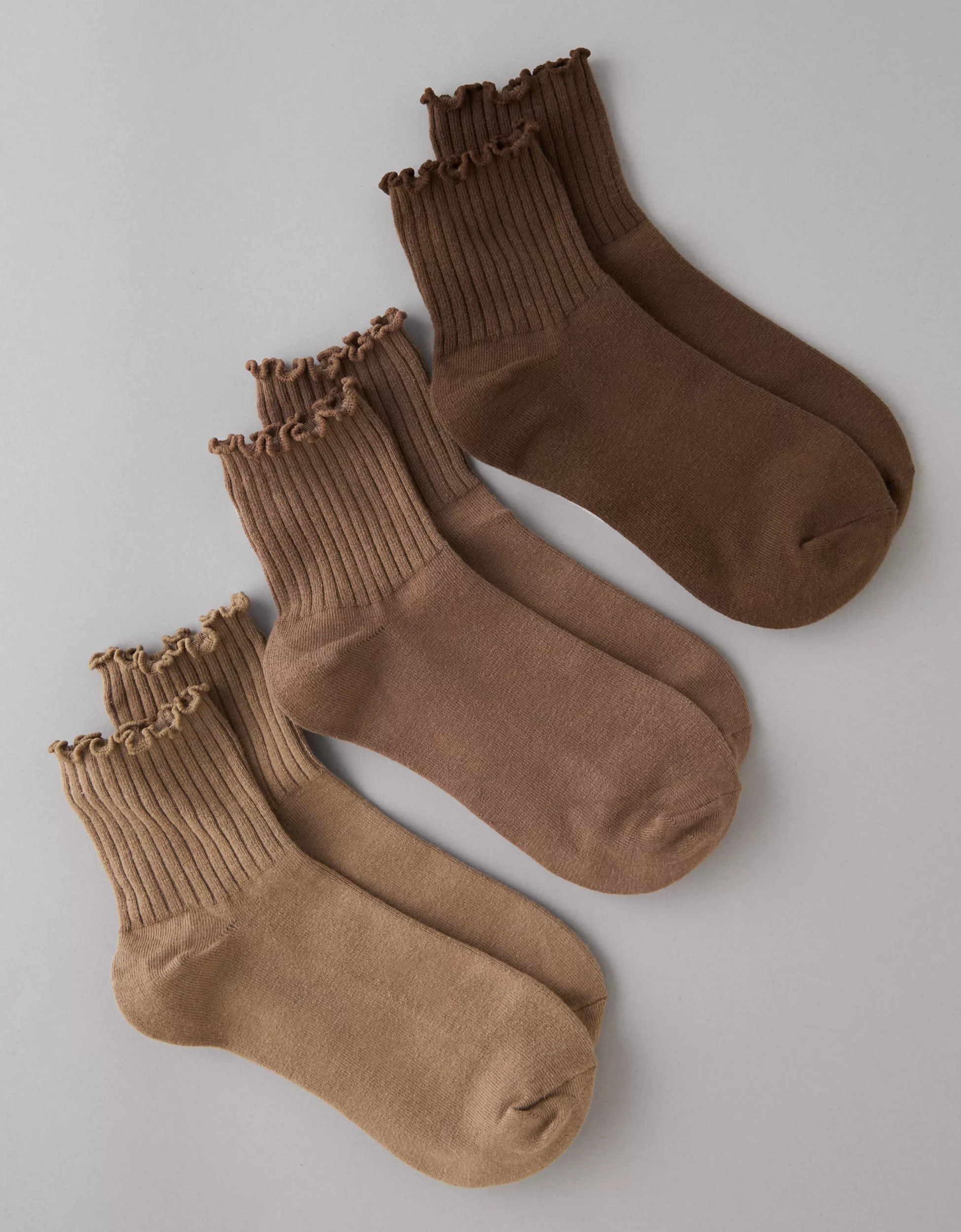 AE Ruffle Boyfriend Socks 3-Pack | American Eagle Outfitters (US & CA)