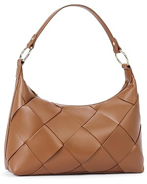BOSTANTEN Woven Purses for Women Vegan Leather Hobo Bag Shoulder Handbags | Amazon (US)