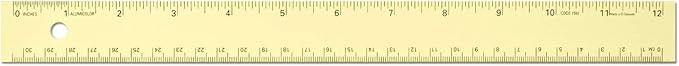 Alumicolor Aluminum Straight Edge with Center Finding Back Ruler, 12 Inch, Gold | Amazon (US)