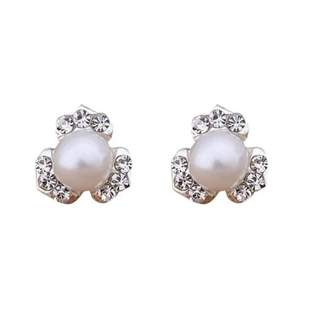Stud Earrings for Women Pearl Rhinestone Earrings Thin Dangle Silver Pearl Elegant Rhinestone Earrings Wedding Women Accessories Jewelry Pearl Earrings Hoop Earrings Jewelry Mothers Day Gifts | Walmart (US)
