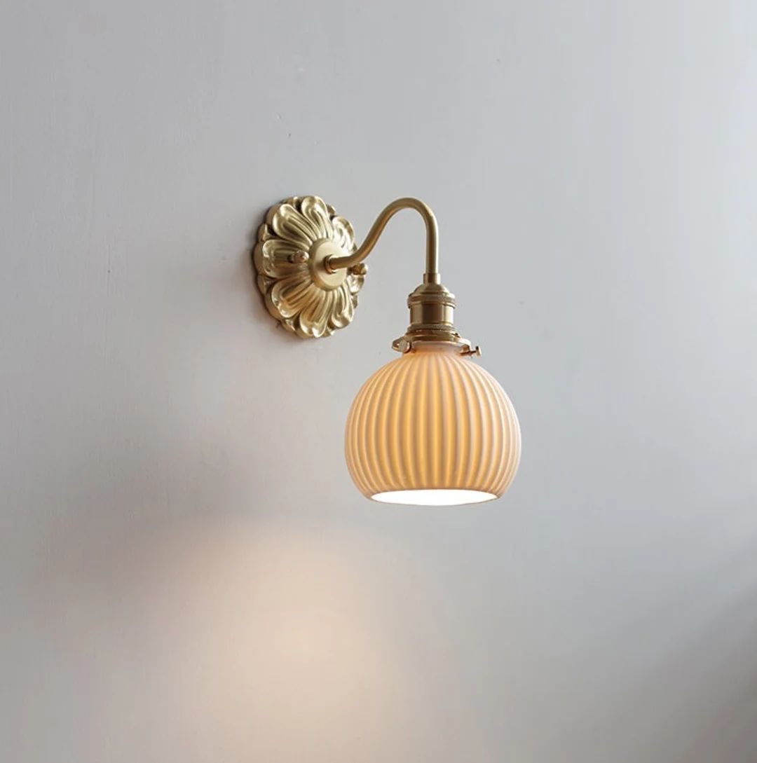 Ceramic Wall Light, Art Deco Wall Lamp, Wall Sconce, Bedside Lamp - Etsy | Etsy (US)