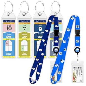 Cruise On Royal Caribbean Luggage Tag Holders (4 Pack) & Lanyards (2 Pack) – Large, Clear, Wate... | Amazon (US)