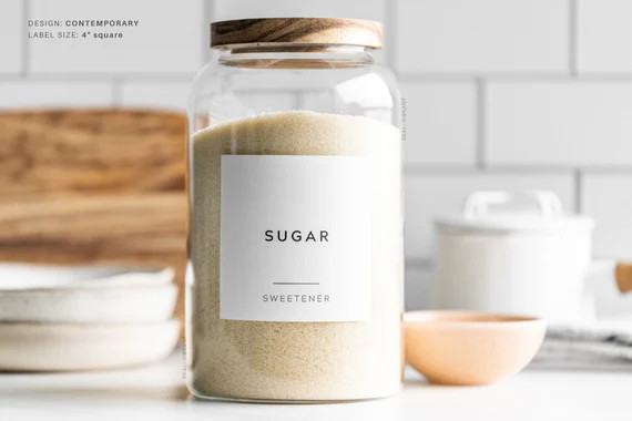 Baking Labels (Contemporary Design) • Water Resistant • Custom Baking Pantry Labels • Durab... | Etsy (US)