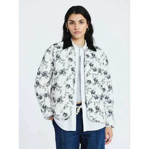 Scoop Women's and Women's Plus Cotton Quilted Chore Jacket, Midweight, Sizes XS-4X | Walmart (US)