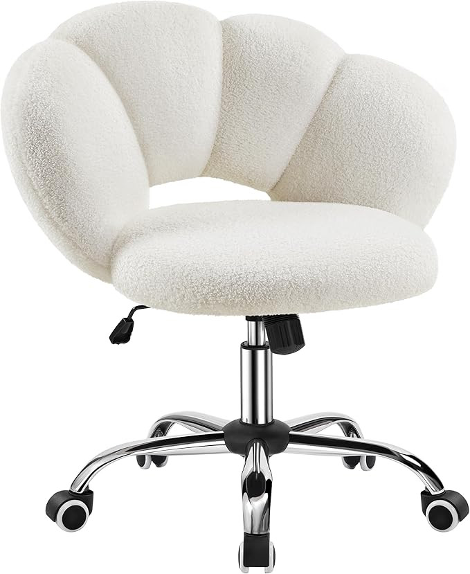 Yaheetech Boucle Upholstered Desk Chair Cloud-Shaped Vanity Chair Adjustable Home Office Computer... | Amazon (US)