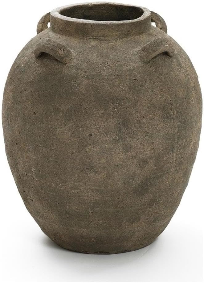 LuxenHome Rustic Ceramic Flower Vase,15.4-Inch Tall Brown Terracotta Cauldron Vase for Living Roo... | Amazon (US)