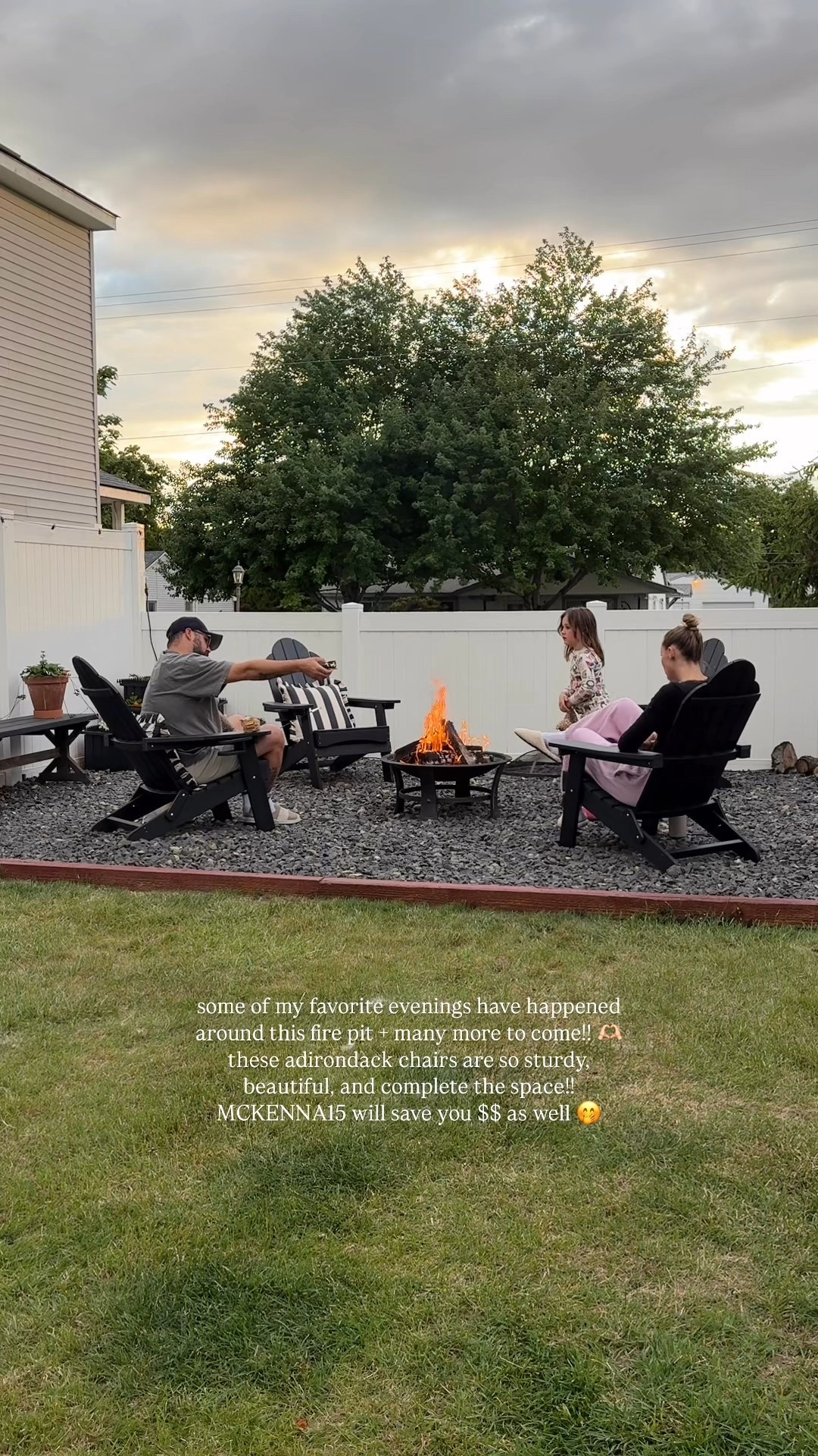 We love these adirondack chairs for summer evenings around the fire 🤭 currently on sale & MCKENNA15 should save you $$ too!! 

#LTKSaleAlert #LTKHome #LTKSeasonal