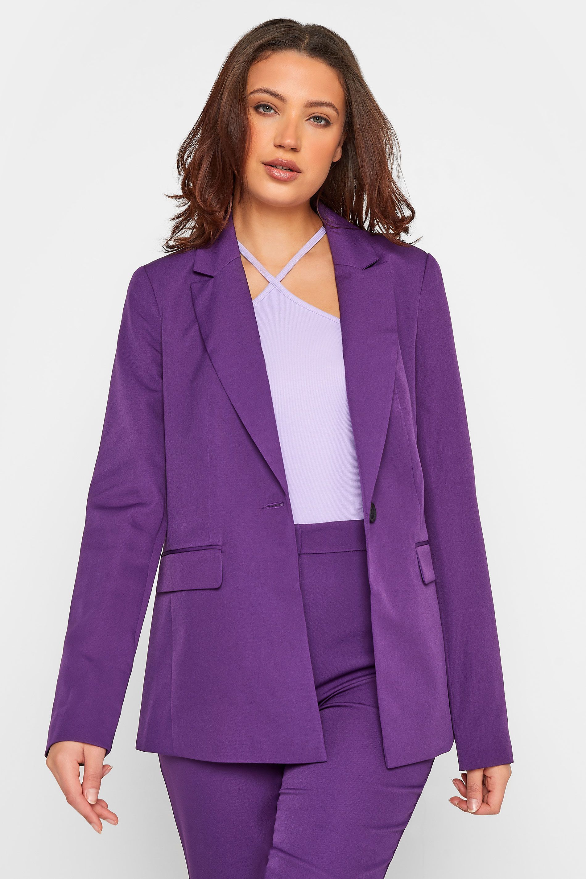 LTS Tall Purple Scuba Crepe Blazer | Long Tall Sally