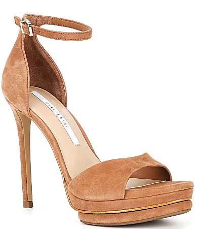Gianni Bini Nessie Suede Ankle Strap Platform Dress Sandals - 6 | Dillard's