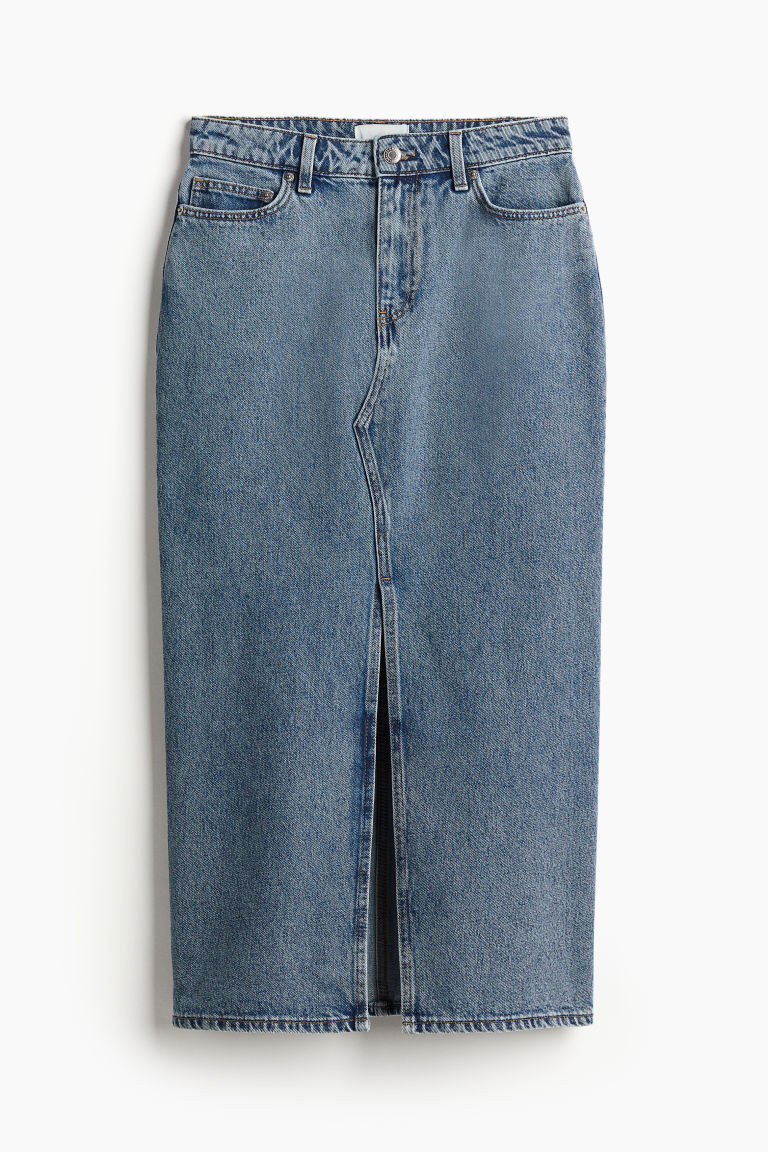 H & M - Denim Midi Skirt - Blue | H&M (US + CA)