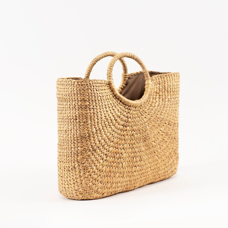 SARA MARKET Market tote wooden straw bag picnic basket | Etsy | Etsy (US)