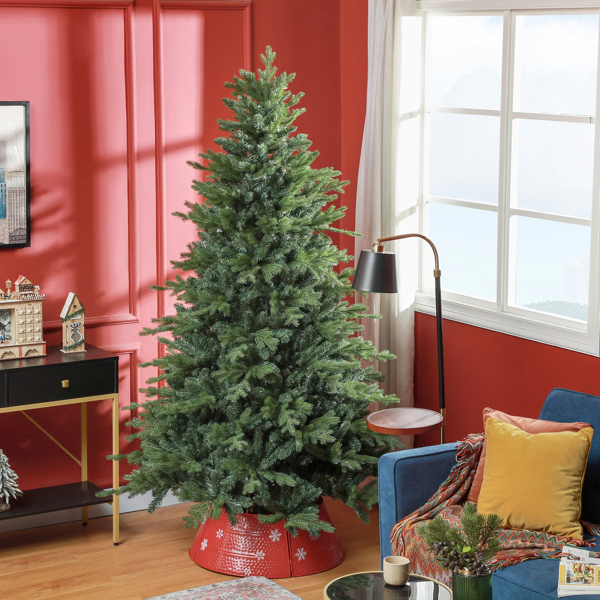 7ft Artificial Christmas Tree with 2445 Tips & Metal Stand | Bed Bath & Beyond