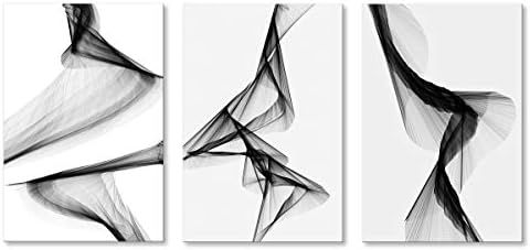 Black and White Abstract Line Wall Art Print Girl Lady Dancing Modern Canvas Painting | Amazon (US)