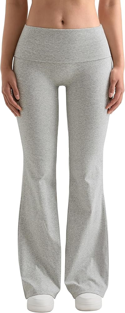 MOOSLOVER Women Flare Leggings Fold Over Bootcut Yoga Pants Casual Y2K Lounge Pants Comfy Cotton ... | Amazon (US)