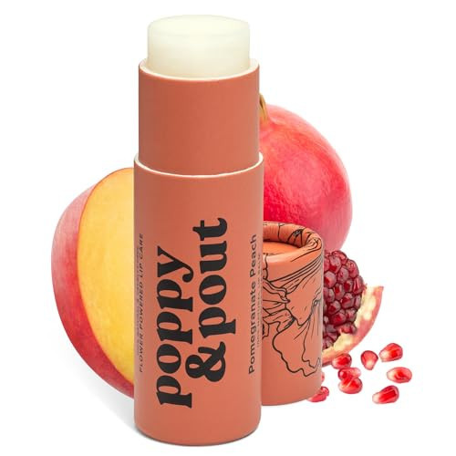 Poppy & Pout Pomegranate Peach Jumbo Lip Balm | All Natural Lip Balms & Moisturizers | Hydrates with Beeswax, Vitamin E, Organic Coconut Oil | Cruelty-Free | Lip Balm in Recyclable Cardboard Tube | Amazon (US)
