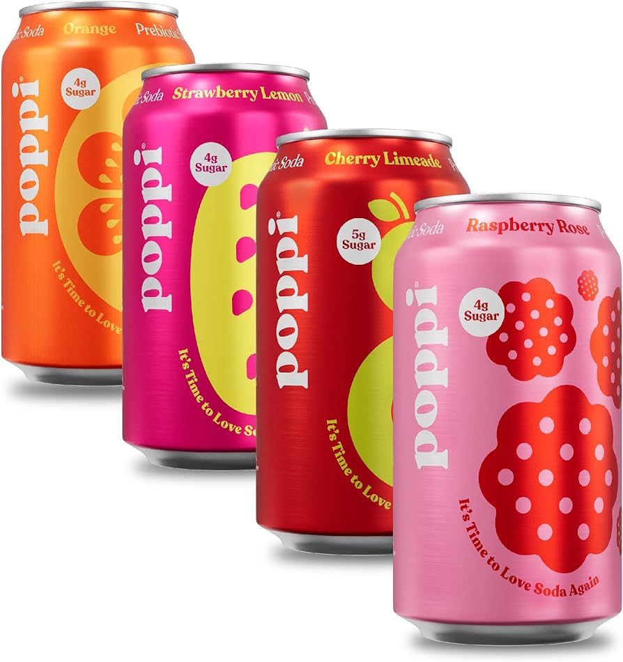 POPPI Sparkling Prebiotic Soda, Beverages w/Apple Cider Vinegar, Seltzer Water & Fruit Juice, Sho... | Amazon (US)