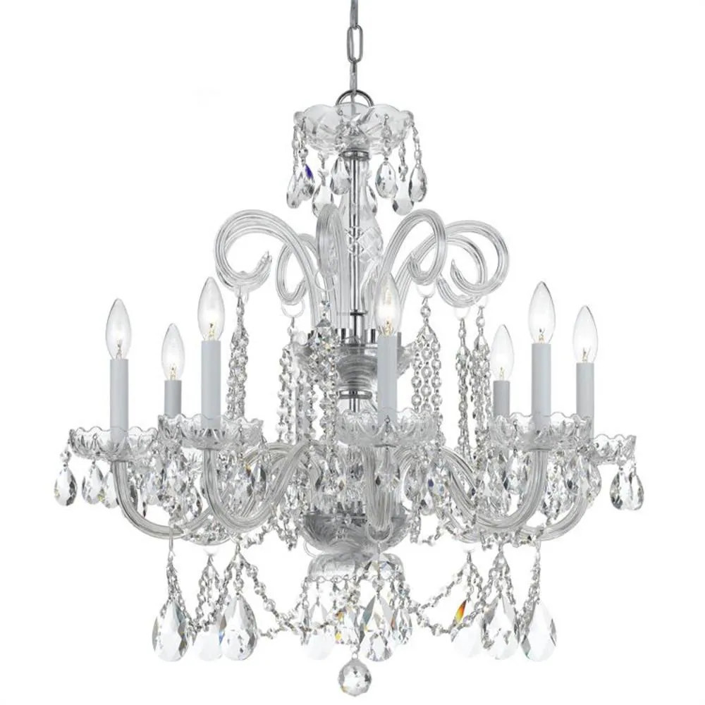 Crystorama Traditional Crystal 8 -Light Polished Chrome Crystal Metal Chandelier one_size | 5008-CH-CL-MWP | Lowe's