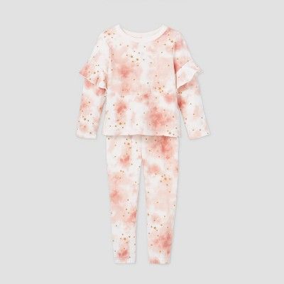 Toddler Girls' Tie-Dye Crew Sweatshirt and Joggers Set - art class™ Pink | Target
