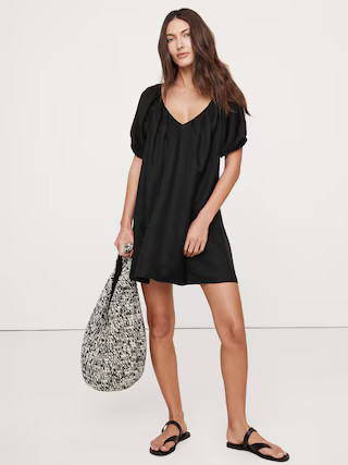 Viscose-Linen Mini Dress | Banana Republic (US)