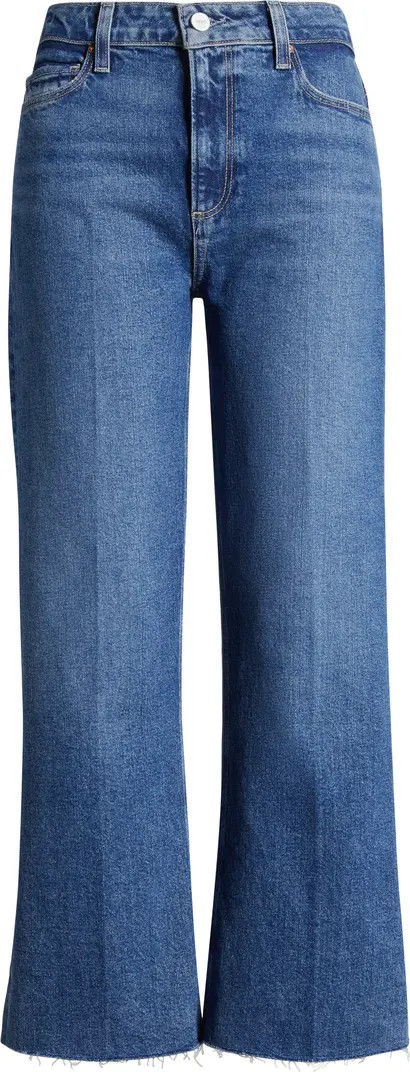 PAIGE Leenah Raw Hem High Waist Ankle Wide Leg Jeans | Nordstrom | Nordstrom