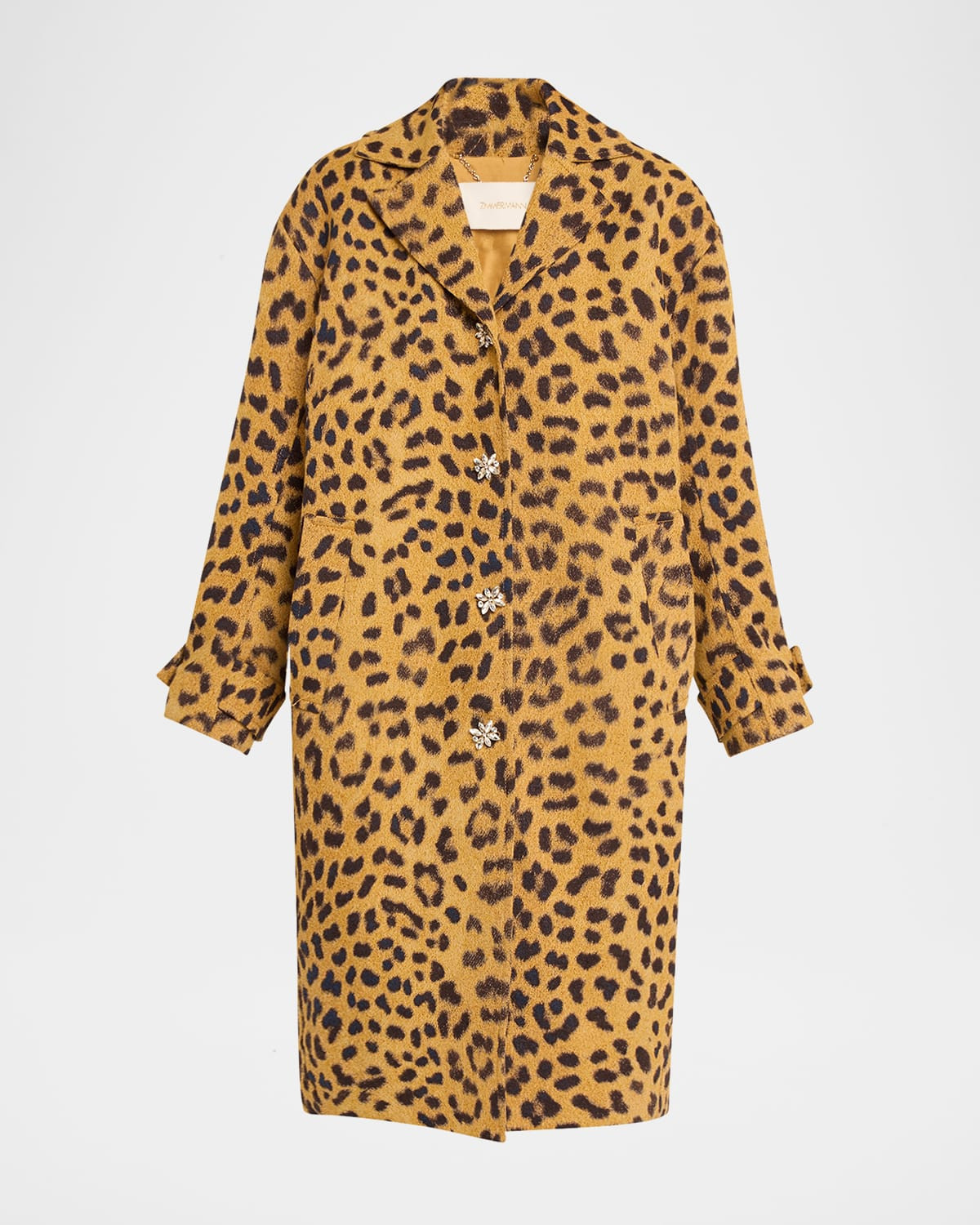 Crush Leopard Jacquard Barrel Coat | Neiman Marcus