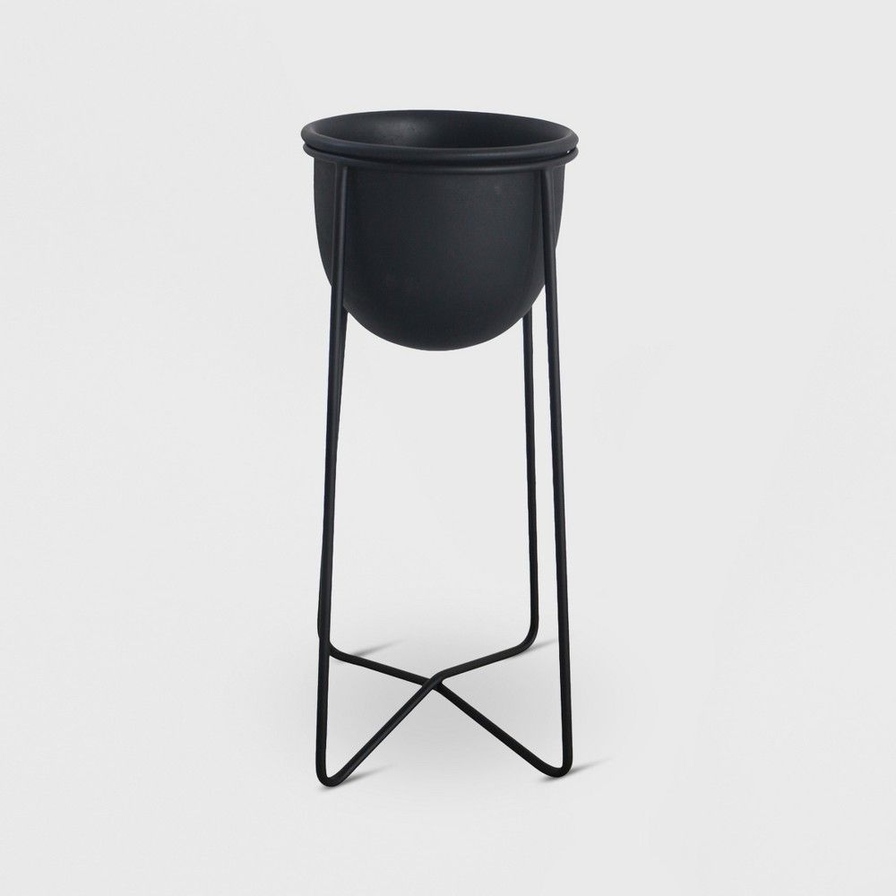 23"" Metal Planter With Stand Black - Project 62 | Target