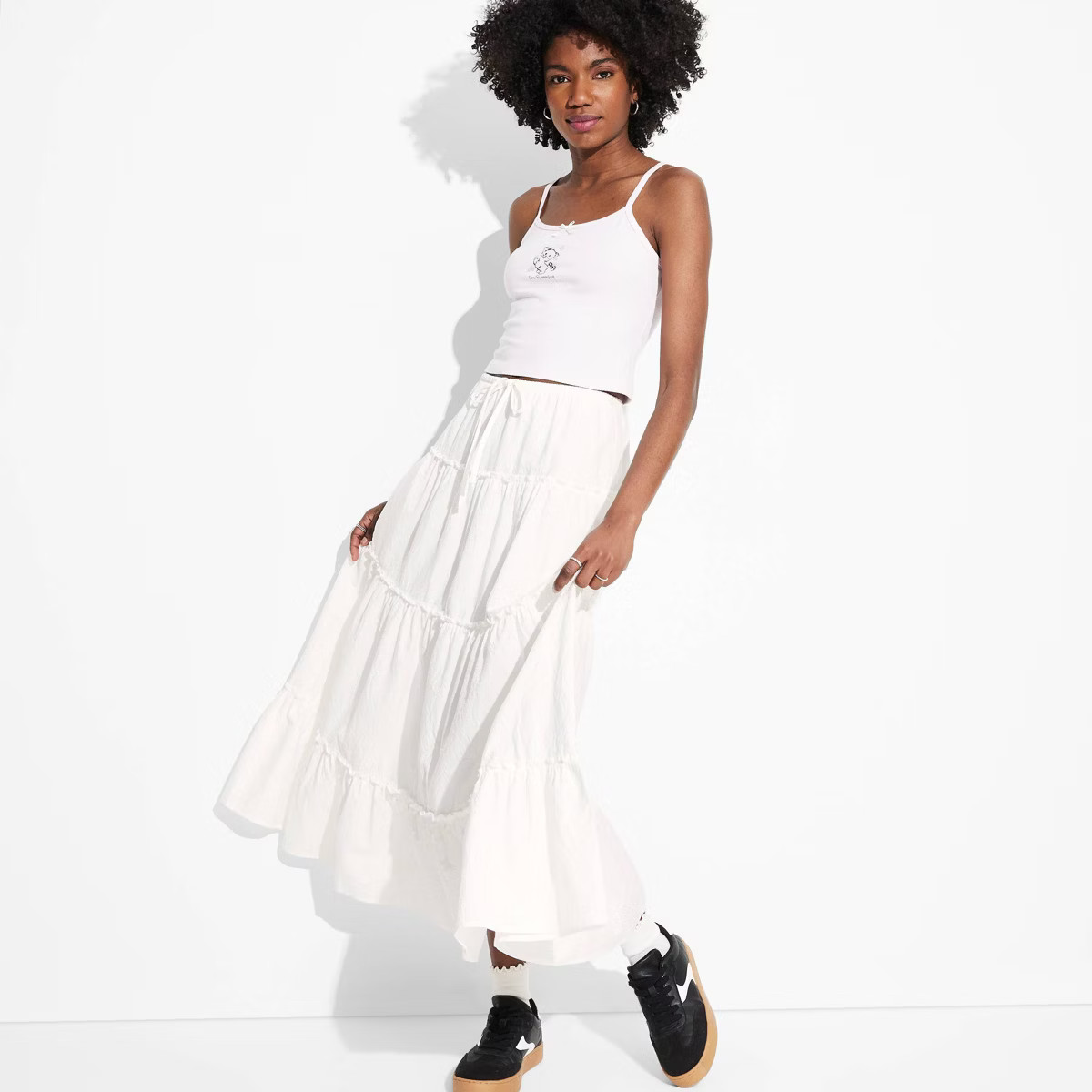 Women's Tiered Cotton Maxi Skirt - Wild Fable™ White S | Target