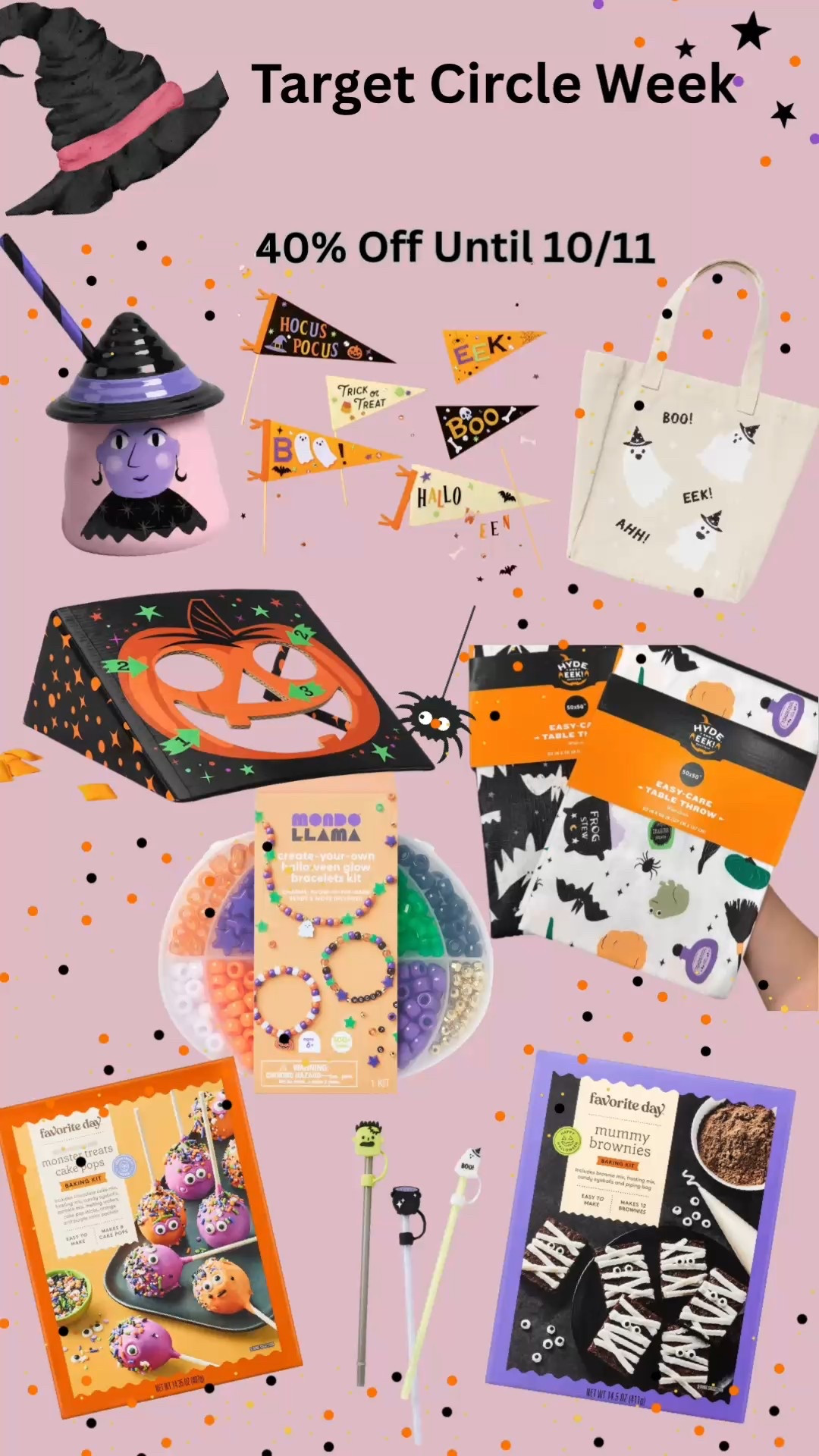 🎃 TARGET CIRCLE WEEK = HALLOWEEN PARTY MAGIC 🪄
Craft kits, spooky treats, and all the fun decor — 40% OFF until 10/11!
I grabbed a few of these for Kam’s boo basket + weekend baking day 👻💜

Linked everything on my LTK + Pinterest board under “Halloween at Home.”
Perfect for mom days, classroom treats, or a last-minute spooky bash!

#TargetCircleWeek #TargetFinds #HalloweenParty #MomLife #FallVibes #BooBaskets #HalloweenCrafts #TargetHome #LTKKids #LTKSeasonal #LTKFinds

#LTKSeasonal #LTKKids #LTKHalloween