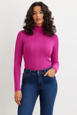 Stitched Mock Neck Sweater | Dynamite Clothing