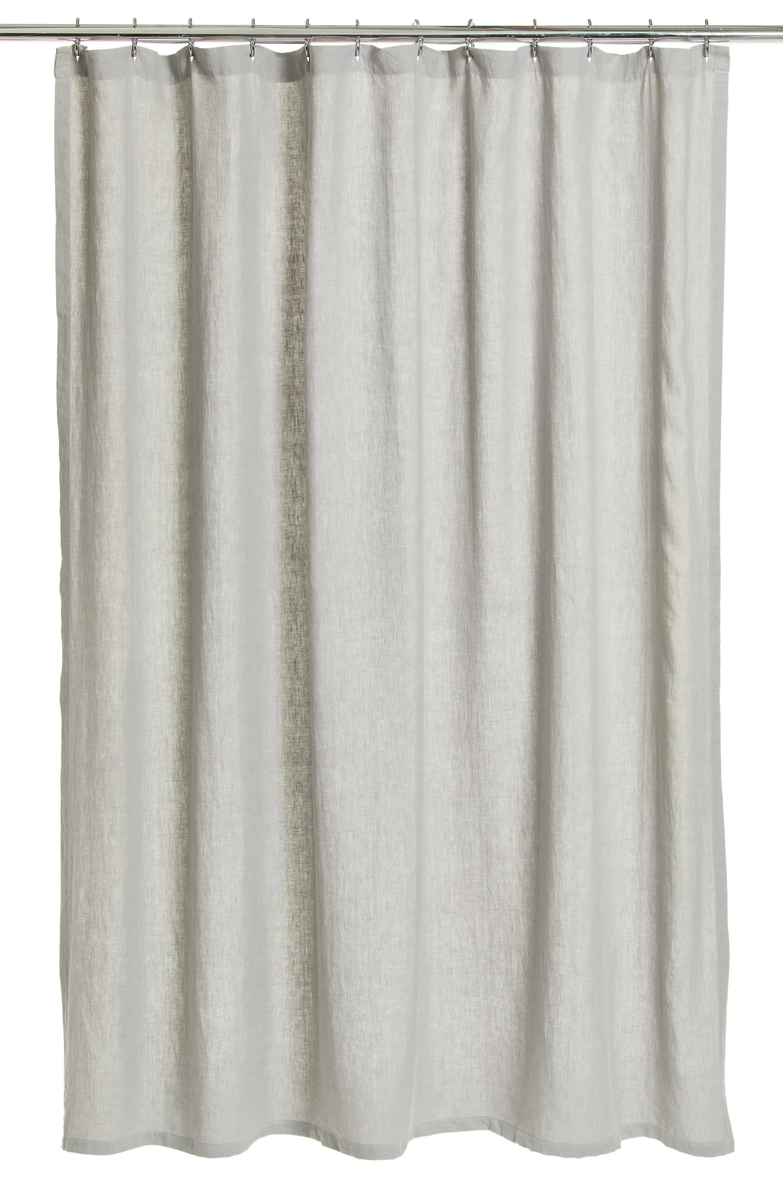 Nordstrom Washed Linen Shower Curtain in Graphite at Nordstrom | Nordstrom