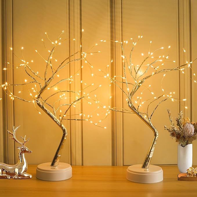 2-Pack Fairy Light Spirit Tree for Indoor Christmas Decorations, 20" Small Christmas Tree with 10... | Amazon (US)