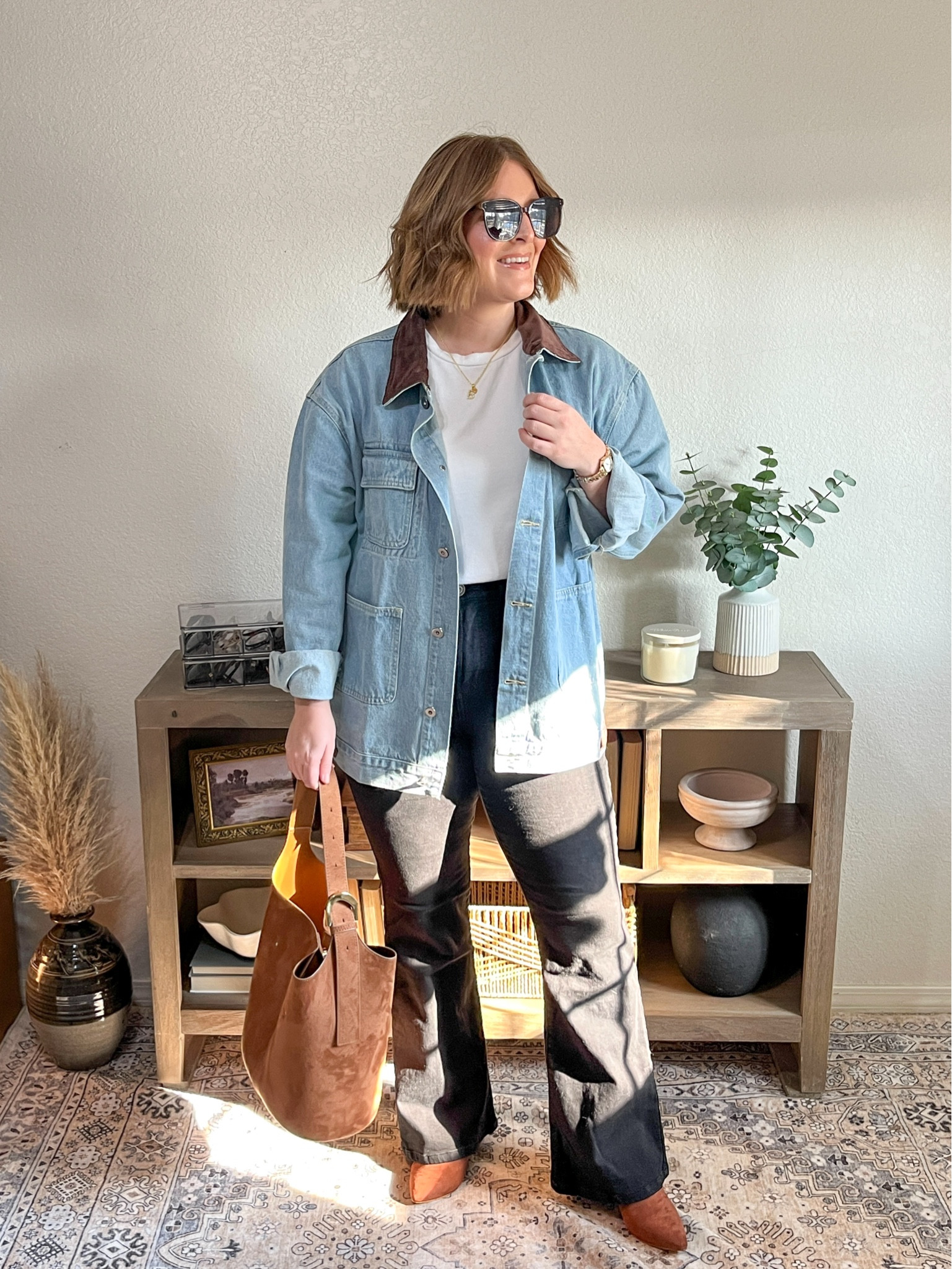 I love the interest this oversized Jean jacket adds to a simple outfit! 

Wearing L in everything (tts)

#LTKFindsUnder50 #LTKMidsize #LTKStyleTip