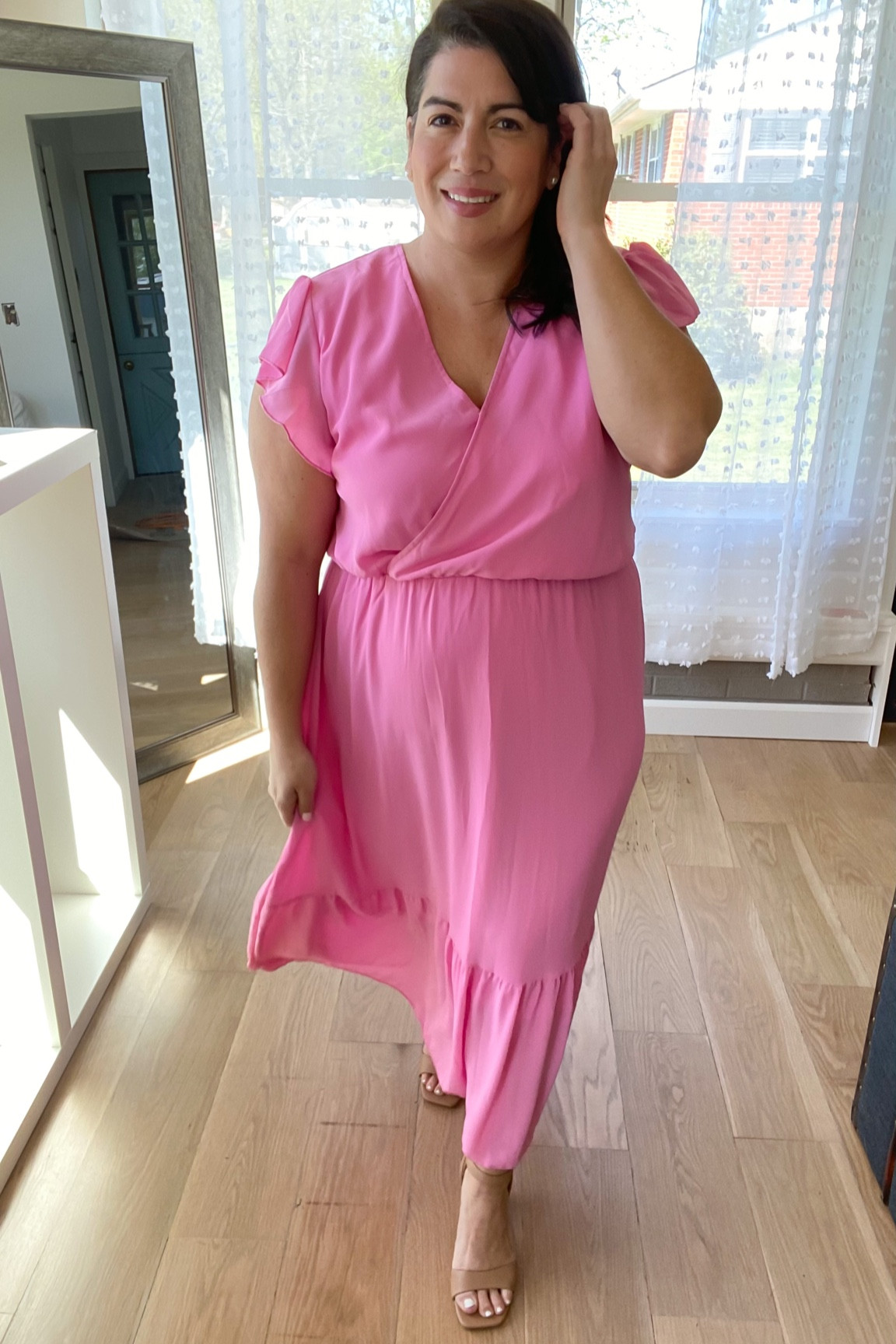 Cute Amazon dress find! I’m in an xxl - runs a little big in the bust. It’s the perfect pink dress. Wedding guest, Mother’s Day, family photos. 

#LTKcurves #LTKFind #LTKunder50