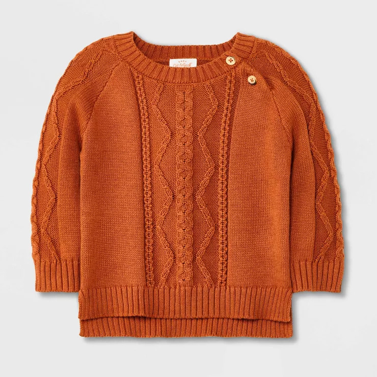 Baby Cable Pullover Sweater - Cat & Jack™ Rust | Target
