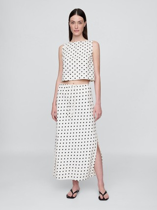 Linen-Blend Crop Shell Tank Top | Gap (US)