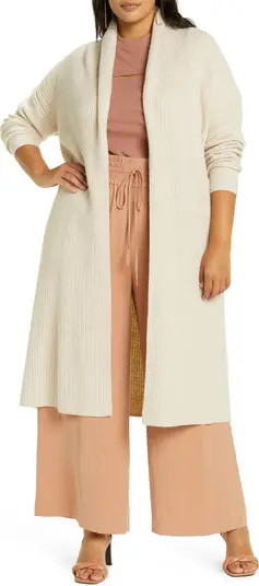 Open Edit Rib Open Front Long Cardigan | Nordstrom | Nordstrom Canada