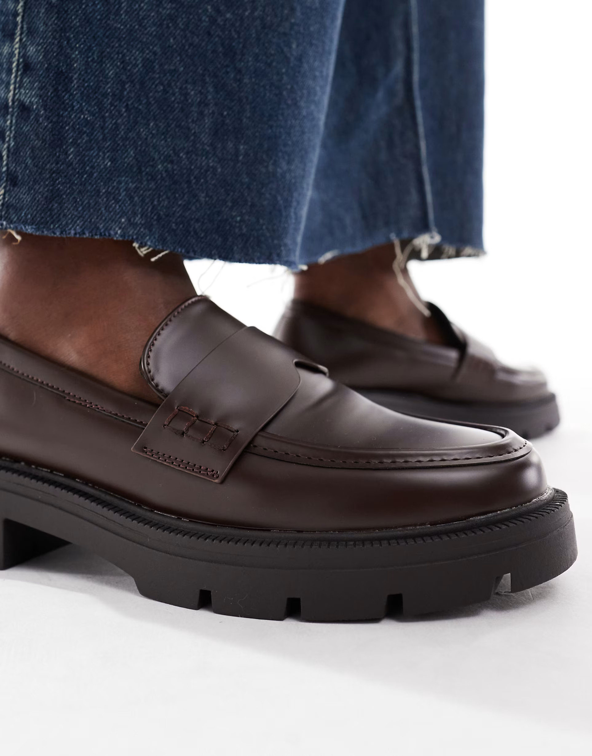 SEQWL Alfa chunky loafers in brown | ASOS (Global)