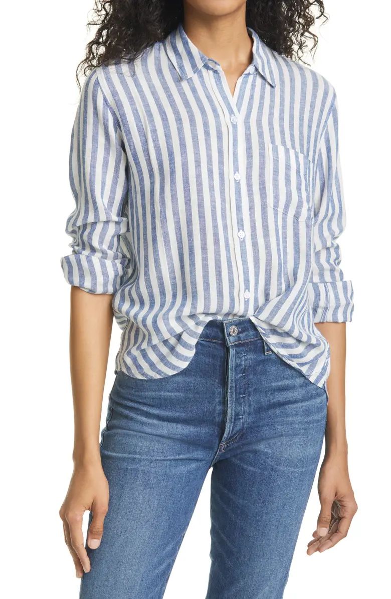 Charli Stripe Linen Blend Blouse | Nordstrom