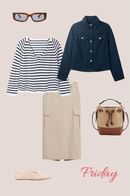 Spring linen Breton with cargo skirt and bucket bag outfit idea

#LTKstyletip #LTKSeasonal #LTKeurope