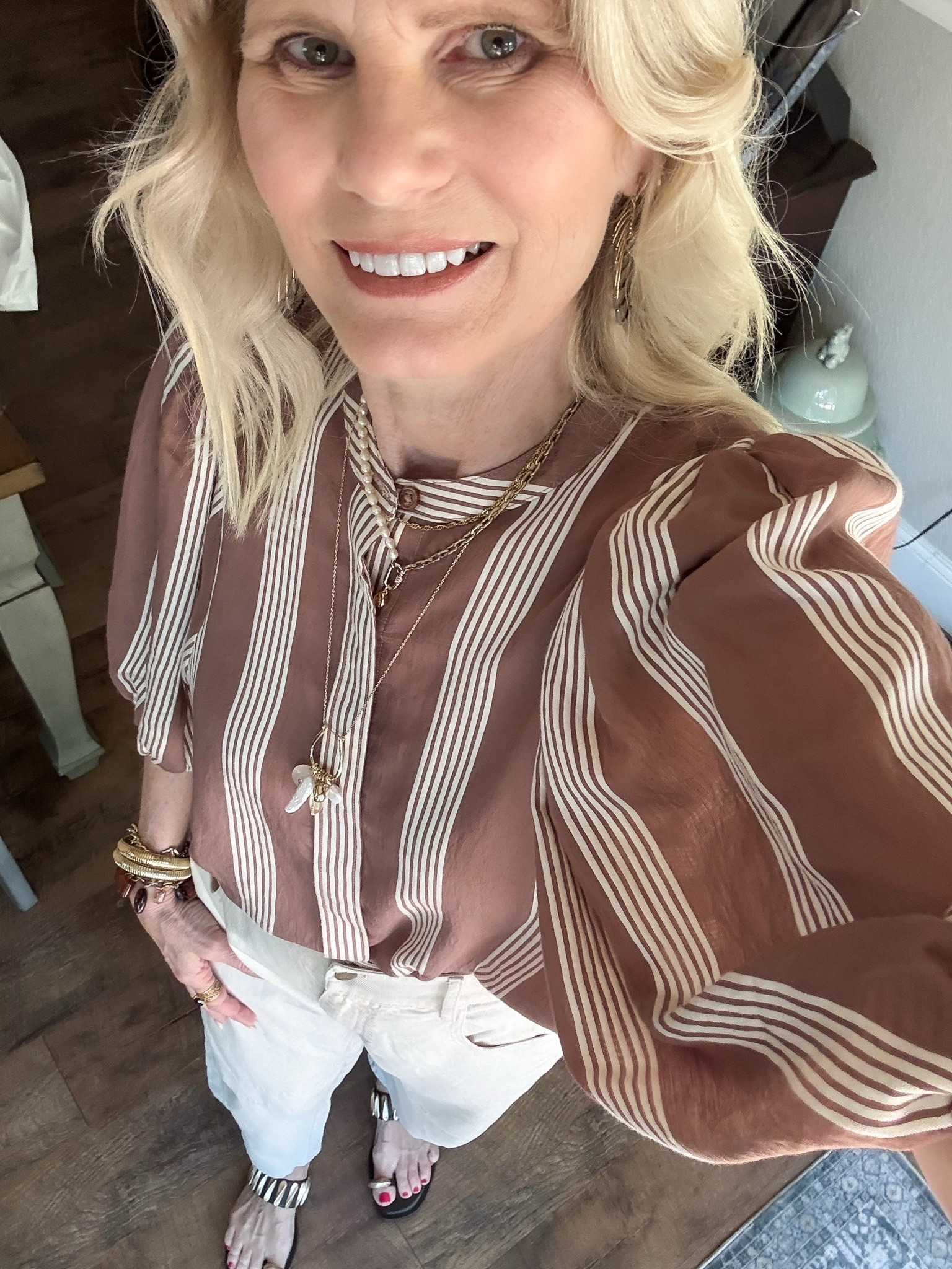 Lightweight top perfect for wearing now! #ootd

#LTKootd #LTKOver40 #LTKSaleAlert