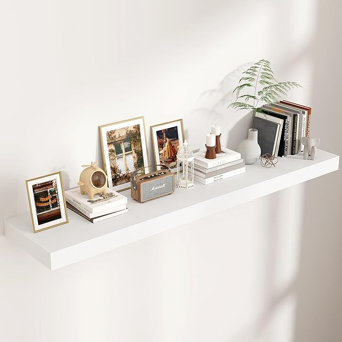 Floating Shelves for Wall, 55 Inch Wide x 12 Inch Deep Floating Shelves, Long Wood Floating Wall ... | Amazon (US)